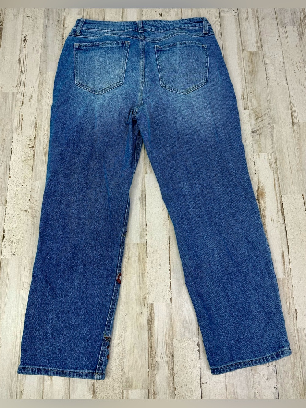 Cato Collection Limited Edition Jeans Women's 12 (32x26) Blue Straight Floral - Picture 9 of 11